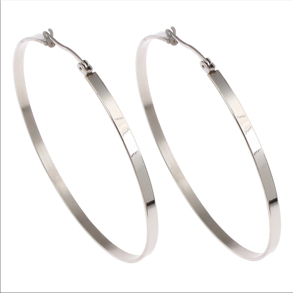 Round Stainless Steel Hoop Earrings